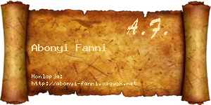 Abonyi Fanni névjegykártya