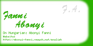 fanni abonyi business card
